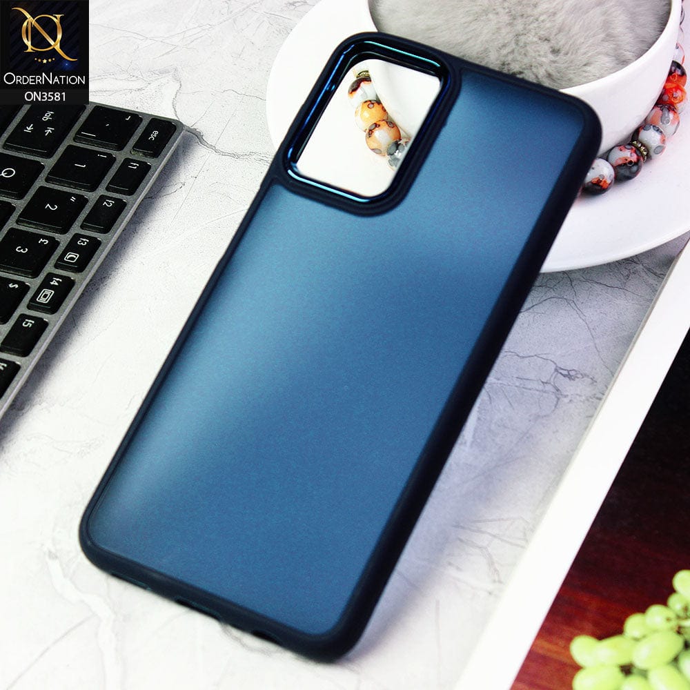 OnePlus 8T Cover - Blue -  Trendy Electroplating Camera Shiny Borders Crash Resistant Pc+Tpu Protective Case