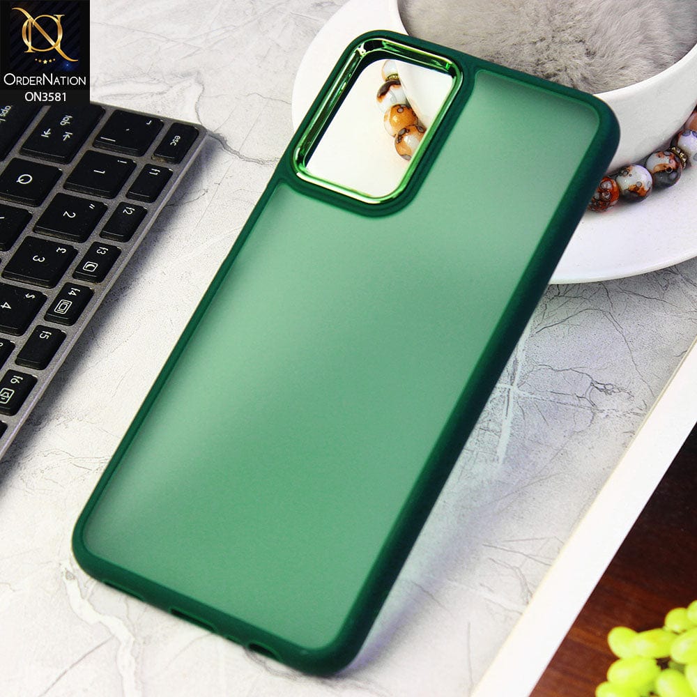 OnePlus 8T Cover - Green -  Trendy Electroplating Camera Shiny Borders Crash Resistant Pc+Tpu Protective Case