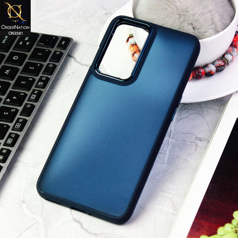 OnePlus 9  Cover - Blue -  Trendy Electroplating Camera Shiny Borders Crash Resistant Pc+Tpu Protective Case