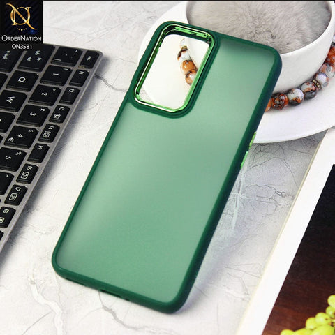 OnePlus 9  Cover - Green -  Trendy Electroplating Camera Shiny Borders Crash Resistant Pc+Tpu Protective Case