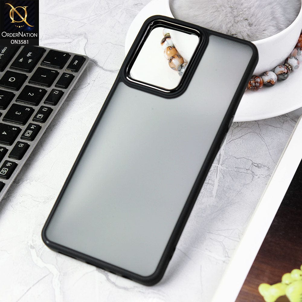Oppo Reno 7 4G  Cover - Black -  Trendy Electroplating Camera Shiny Borders Crash Resistant Pc+Tpu Protective Case
