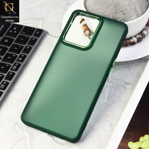 Oppo F21 Pro 4G  Cover - Green -  Trendy Electroplating Camera Shiny Borders Crash Resistant Pc+Tpu Protective Case