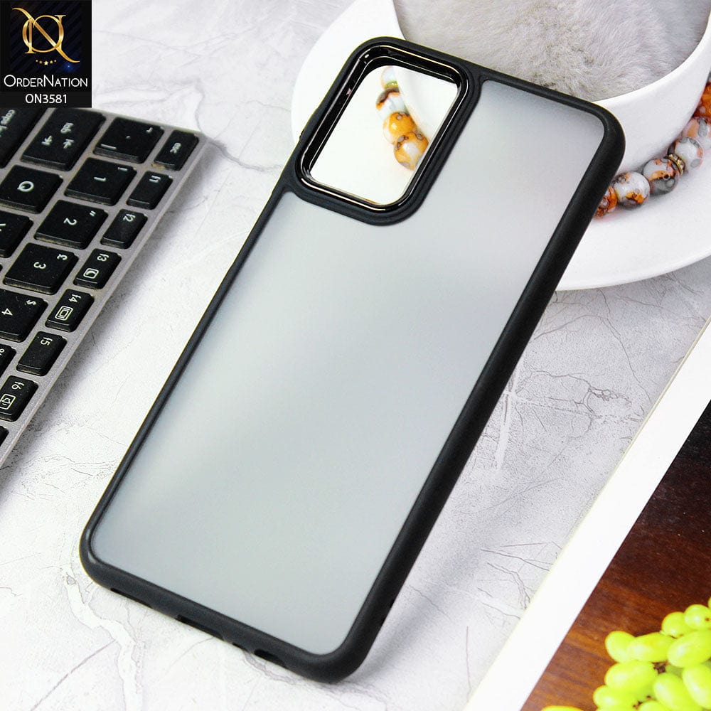 Samsung Galaxy A13 5G Cover - Black -  Trendy Electroplating Camera Shiny Borders Crash Resistant Pc+Tpu Protective Case