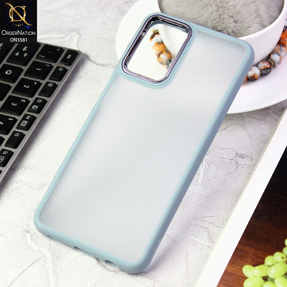 Samsung Galaxy A13 5G Cover - Gray -  Trendy Electroplating Camera Shiny Borders Crash Resistant Pc+Tpu Protective Case
