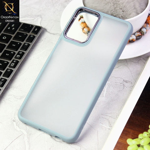 Samsung Galaxy A13 5G Cover - Gray -  Trendy Electroplating Camera Shiny Borders Crash Resistant Pc+Tpu Protective Case