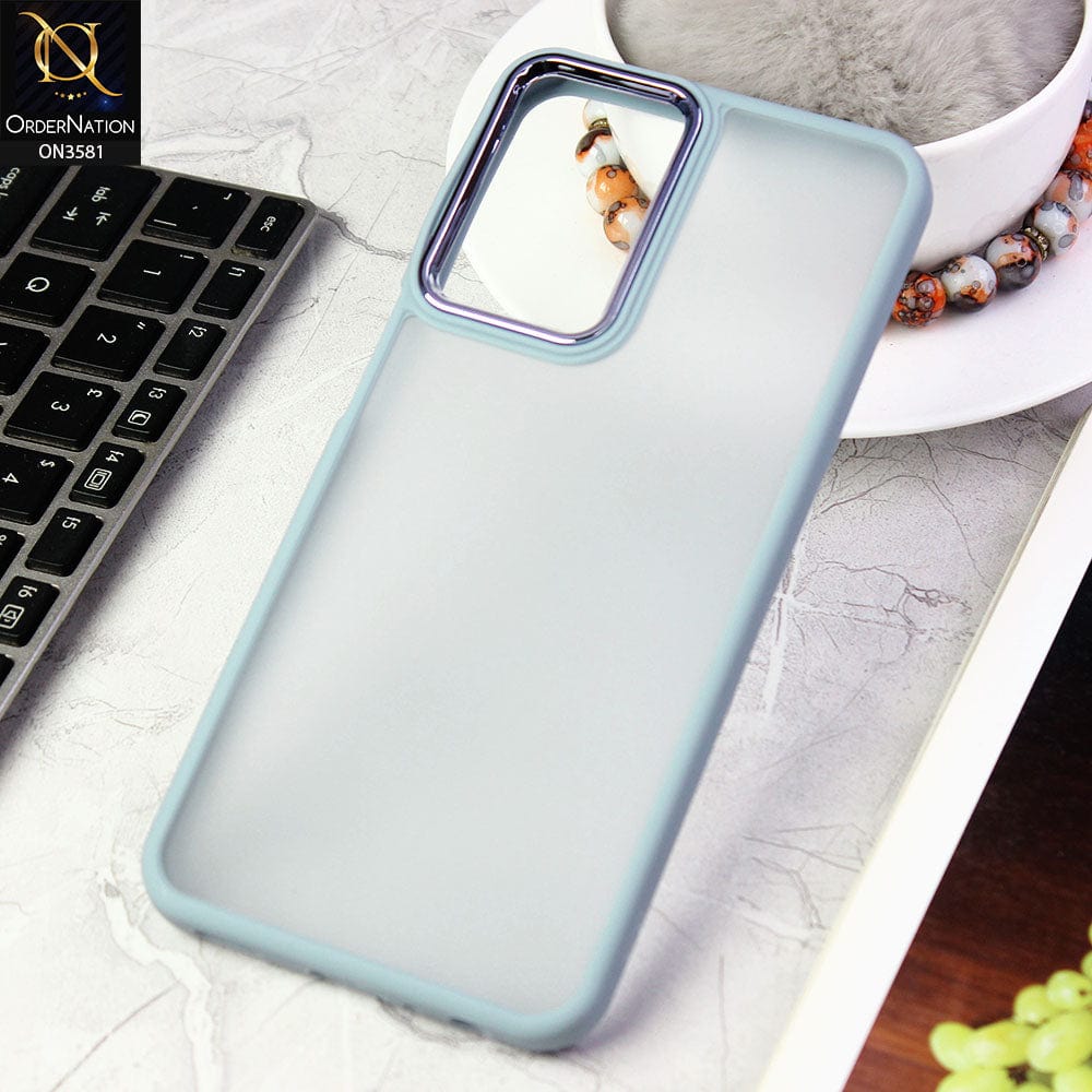 Samsung Galaxy A23 Cover - Gray -  Trendy Electroplating Camera Shiny Borders Crash Resistant Pc+Tpu Protective Case