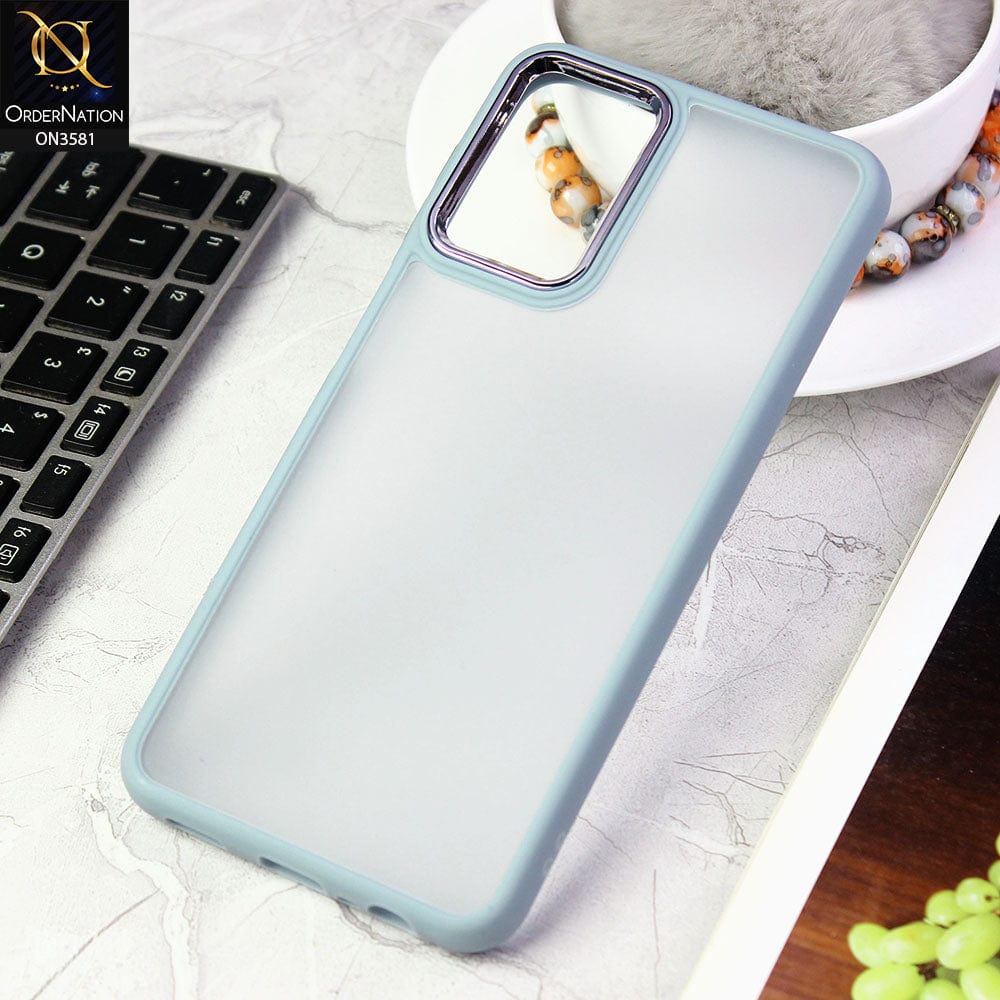 Samsung Galaxy A32 Cover - Gray -  Trendy Electroplating Camera Shiny Borders Crash Resistant Pc+Tpu Protective Case