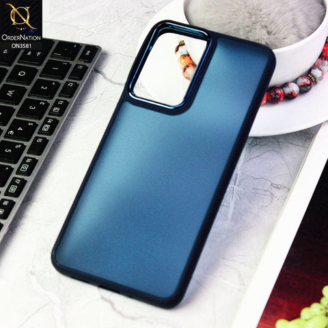 Samsung Galaxy A33 5G Cover - Blue -  Trendy Electroplating Camera Shiny Borders Crash Resistant Pc+Tpu Protective Case