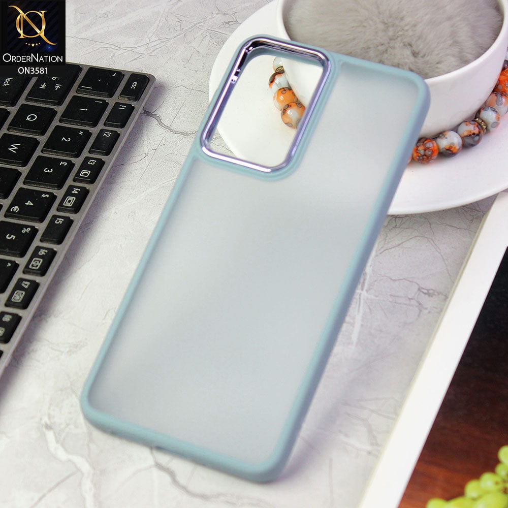 Samsung Galaxy A33 5G Cover - Gray -  Trendy Electroplating Camera Shiny Borders Crash Resistant Pc+Tpu Protective Case