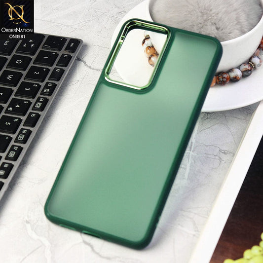 Samsung Galaxy A33 5G Cover - Green -  Trendy Electroplating Camera Shiny Borders Crash Resistant Pc+Tpu Protective Case