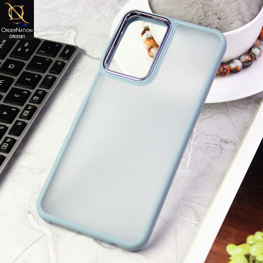 Samsung Galaxy A53 5G Cover - Gray -  Trendy Electroplating Camera Shiny Borders Crash Resistant Pc+Tpu Protective Case