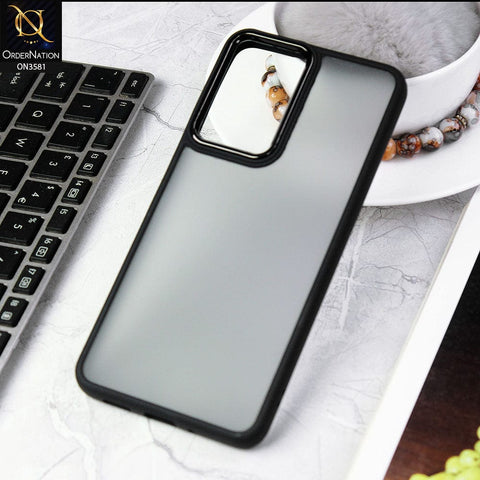 Samsung Galaxy A73 5G  Cover - Black -  Trendy Electroplating Camera Shiny Borders Crash Resistant Pc+Tpu Protective Case