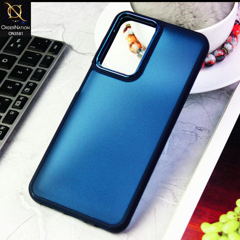 Samsung Galaxy S21 Ultra 5G  Cover - Blue -  Trendy Electroplating Camera Shiny Borders Crash Resistant Pc+Tpu Protective Case