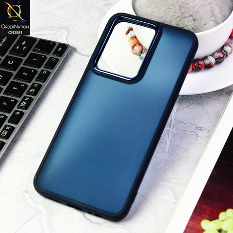 Vivo Y55 4G Cover - Blue -  Trendy Electroplating Camera Shiny Borders Crash Resistant Pc+Tpu Protective Case