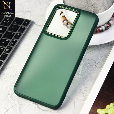 Vivo Y55 4G Cover - Green -  Trendy Electroplating Camera Shiny Borders Crash Resistant Pc+Tpu Protective Case