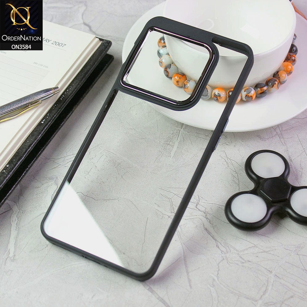 OnePlus 10 Pro Cover - Black - Trendy Electroplating Camera Shiny Borders Crash Resistant Pc + Tpu Protection Case