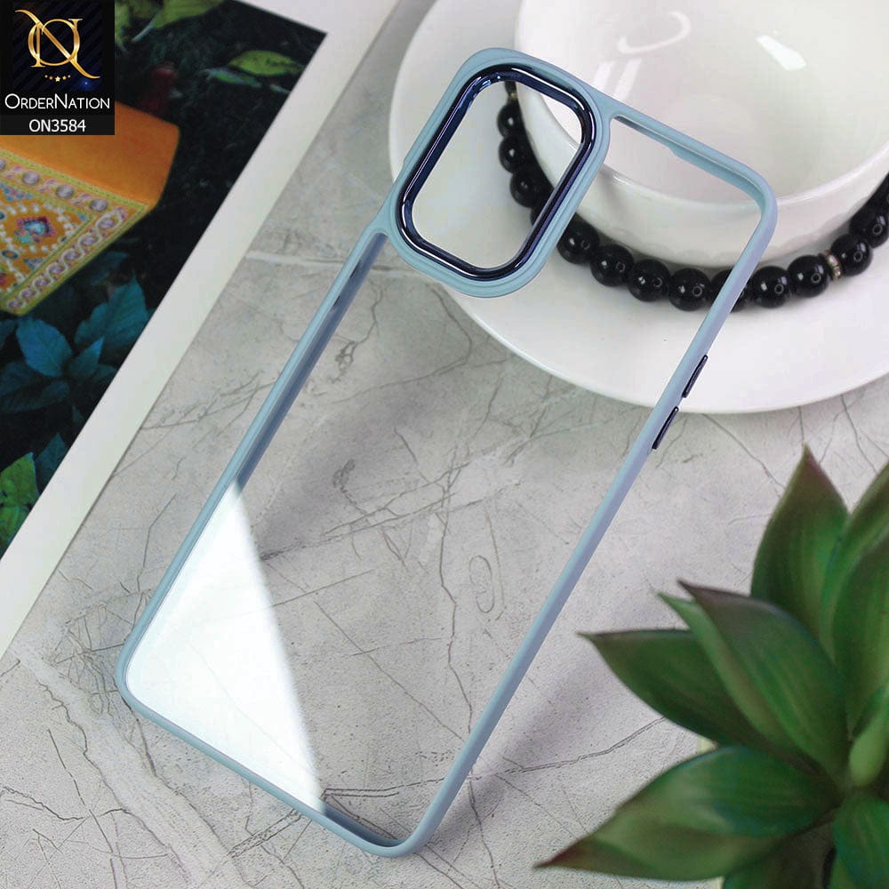 OnePlus 8T Cover - Gray - Trendy Electroplating Camera Shiny Borders Crash Resistant Pc + Tpu Protection Case