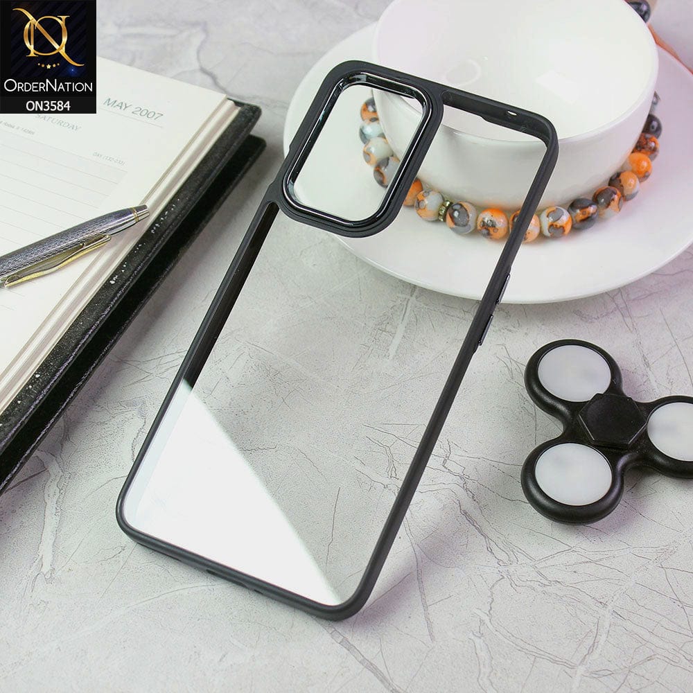 OnePlus 9 Pro Cover - Black - Trendy Electroplating Camera Shiny Borders Crash Resistant Pc + Tpu Protection Case
