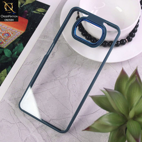Xiaomi Poco X3  Cover - Blue - Trendy Electroplating Camera Shiny Borders Crash Resistant Pc + Tpu Protection Case
