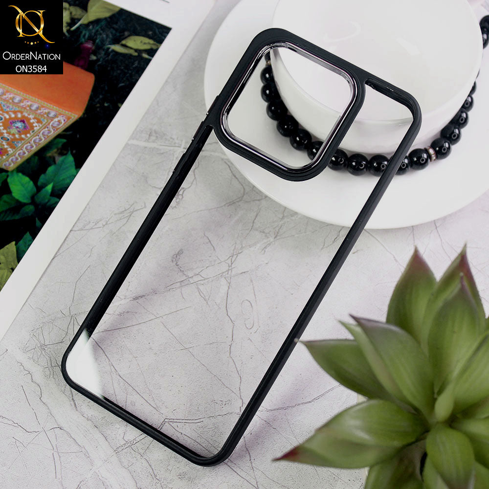 Xiaomi Redmi 10C Cover - Black - Trendy Electroplating Camera Shiny Borders Crash Resistant Pc + Tpu Protection Case