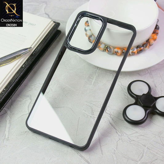 Samsung Galaxy A23 Cover - Black - Trendy Electroplating Camera Shiny Borders Crash Resistant Pc + Tpu Protection Case