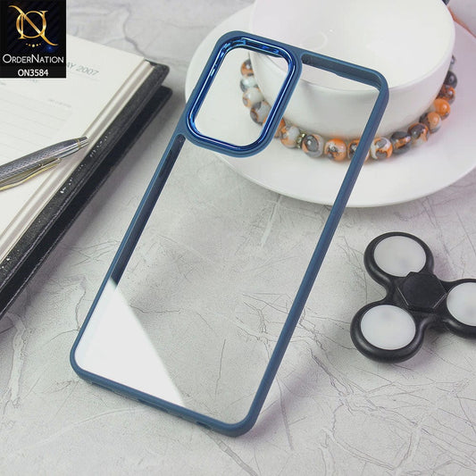Samsung Galaxy A23 5G Cover - Blue - Trendy Electroplating Camera Shiny Borders Crash Resistant Pc + Tpu Protection Case