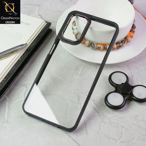 Samsung Galaxy A32 Cover - Black - Trendy Electroplating Camera Shiny Borders Crash Resistant Pc + Tpu Protection Case