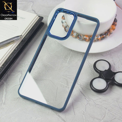 Samsung Galaxy A52 Cover - Blue - Trendy Electroplating Camera Shiny Borders Crash Resistant Pc + Tpu Protection Case