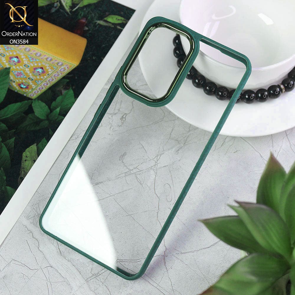 Samsung Galaxy A53 5G Cover - Green - Trendy Electroplating Camera Shiny Borders Crash Resistant Pc + Tpu Protection Case