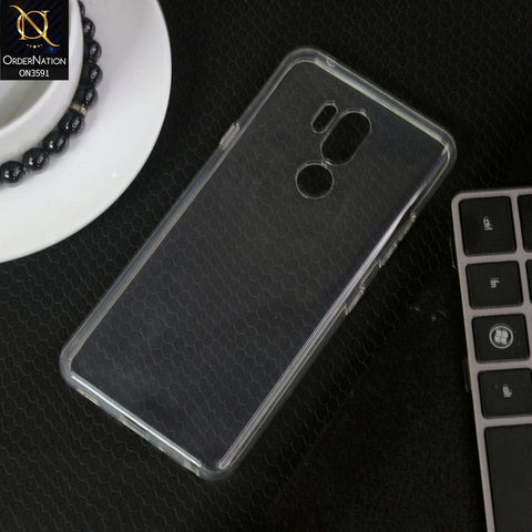 LG G7 ThinQ Cover - Transparent - Soft 4D Design Shockproof Silicone Transparent Clear Case