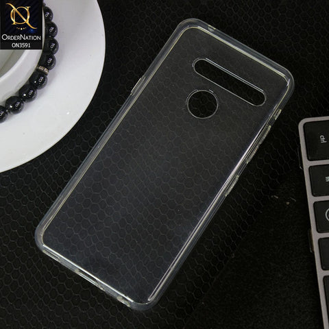 LG G8 ThinQ Cover - Transparent - Soft 4D Design Shockproof Silicone Transparent Clear Case