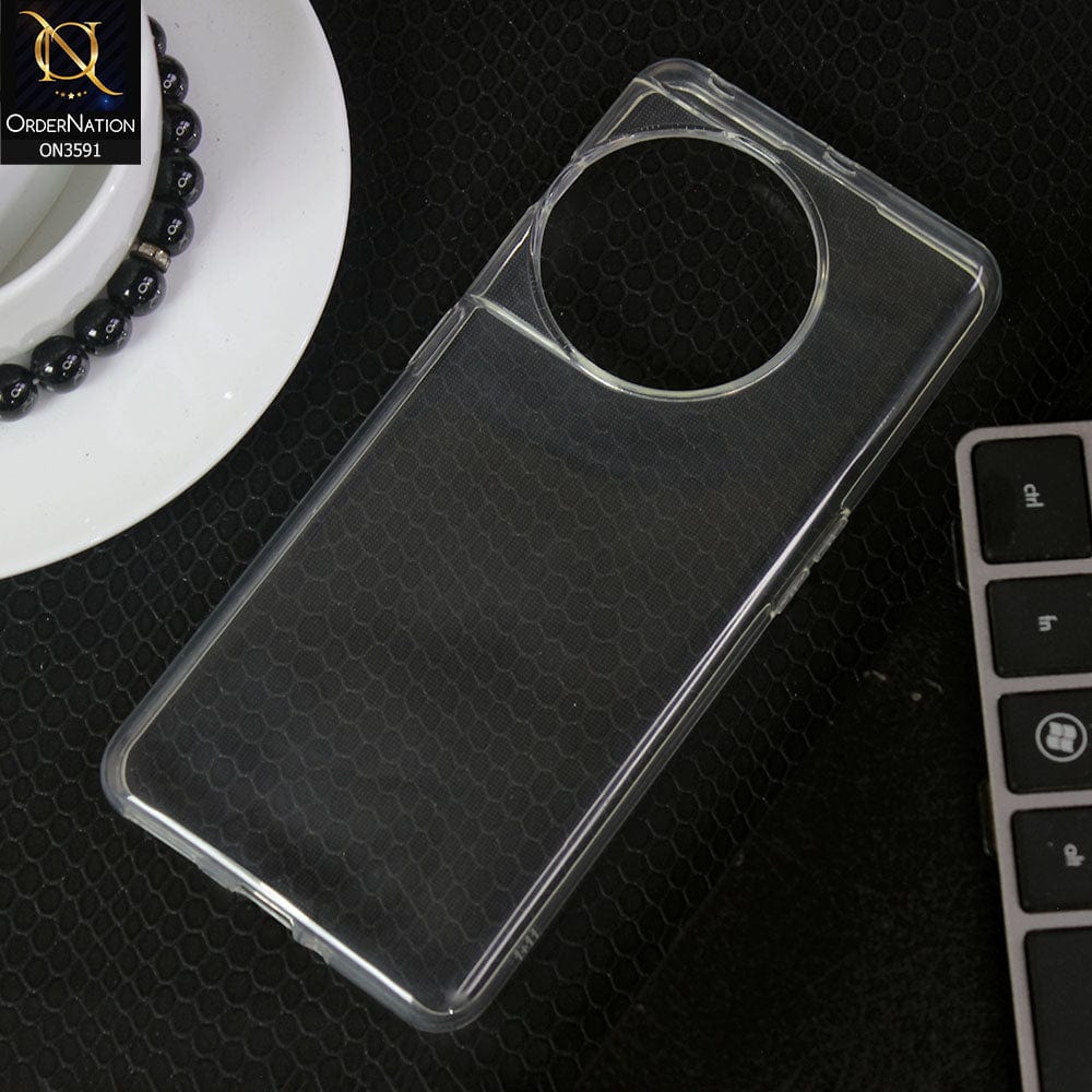 OnePlus 11 Cover - Transparent - Soft 4D Design Shockproof Silicone Transparent Clear Case