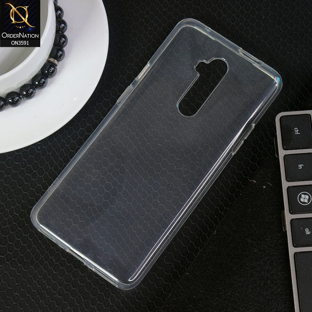OnePlus 7T Pro Cover - Transparent - Soft 4D Design Shockproof Silicone Transparent Clear Case