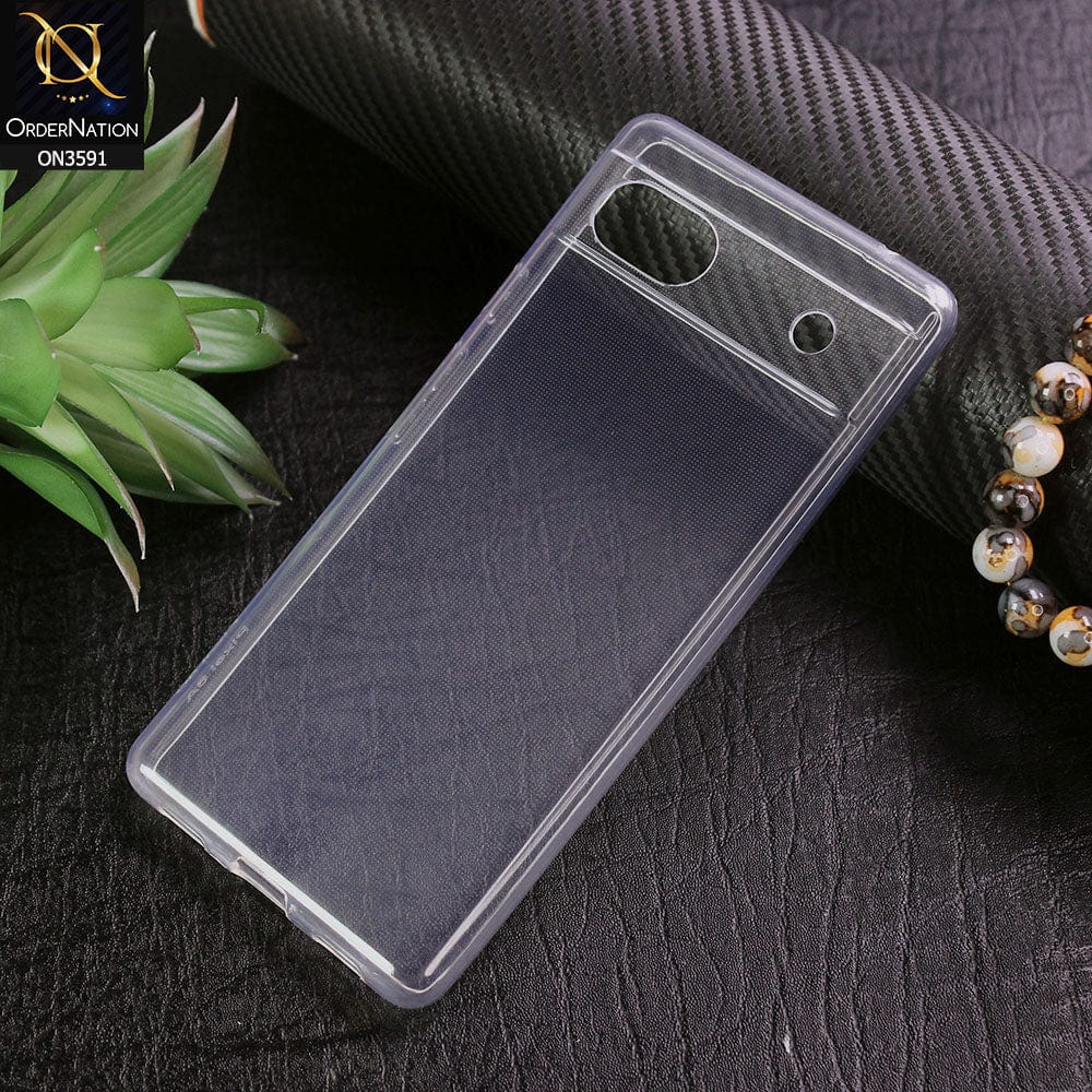 Google Pixel 6a Cover - Soft 4D Design Shockproof Silicone Transparent Clear Case