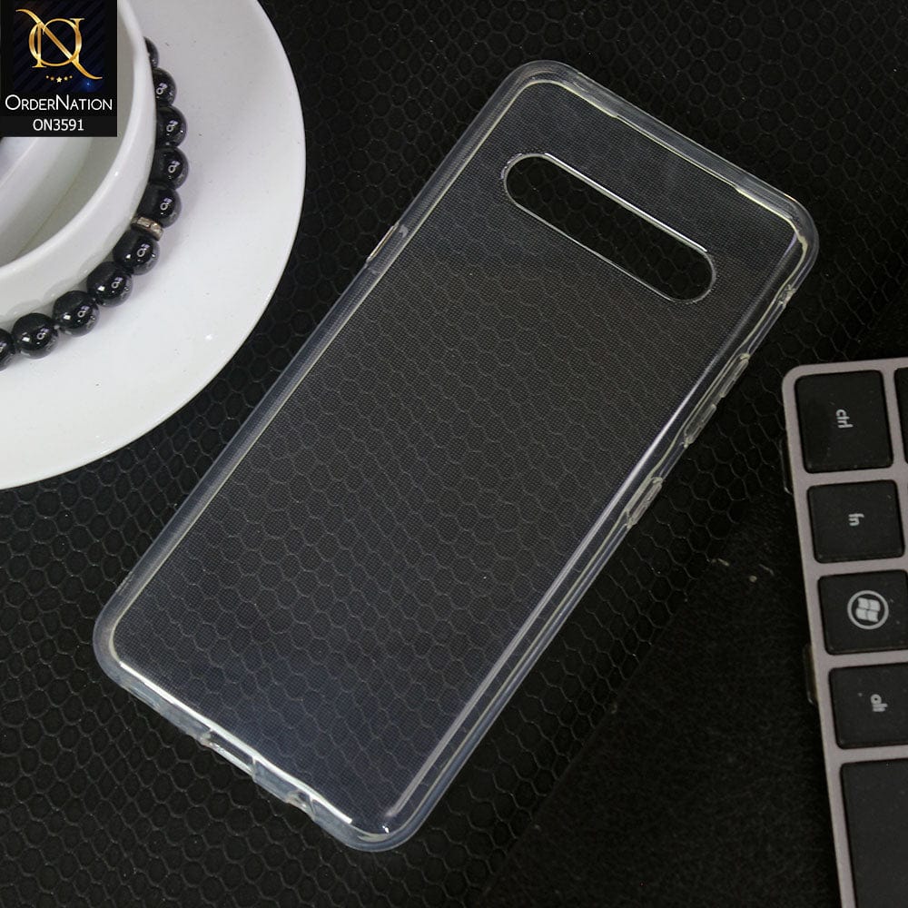LG V60 ThinQ 5G Cover - Transparent - Soft 4D Design Shockproof Silicone Transparent Clear Case