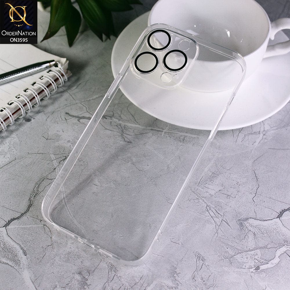 iPhone 14 Pro Cover - Transparent - Soft Silicone Transparent Clear Case  with Camera Lense Protection