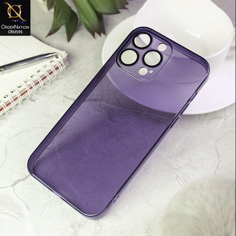 iPhone 14 Pro Max Cover - Purple - Soft Silicone Transparent Clear Case  with Camera Lense Protection