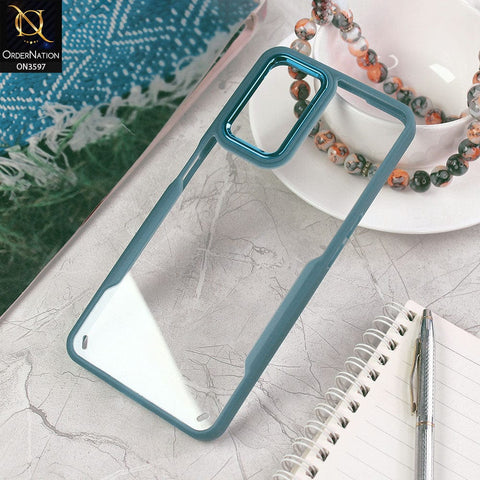 iPhone 13 Pro Max Cover - Blue - Trendy Electroplating Shiny Camera Borders Crash Resistant Pc+Tpu Protective Case