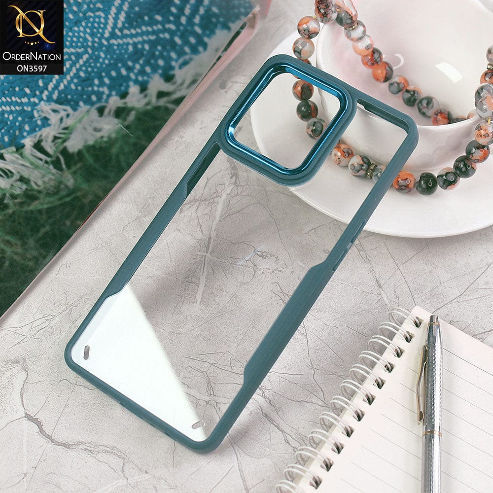 Oppo A94 Cover - Blue - Trendy Electroplating Shiny Camera Borders Crash Resistant Pc+Tpu Protective Case