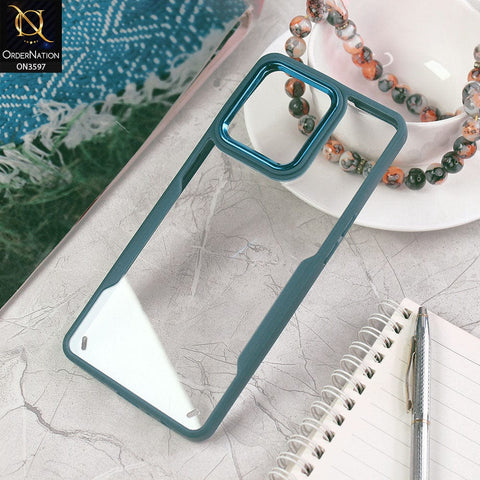 Oppo F19 Pro Cover - Blue - Trendy Electroplating Shiny Camera Borders Crash Resistant Pc+Tpu Protective Case