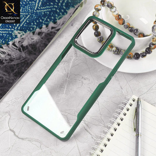 Oppo A94 Cover - Green - Trendy Electroplating Shiny Camera Borders Crash Resistant Pc+Tpu Protective Case