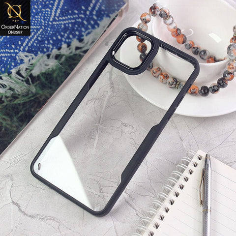 iPhone 12 Cover - Black - Trendy Electroplating Shiny Camera Borders Crash Resistant Pc+Tpu Protective Case