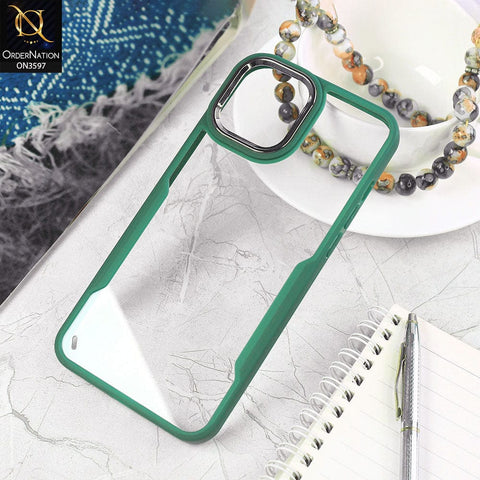 iPhone 12 Pro Max Cover - Green - Trendy Electroplating Shiny Camera Borders Crash Resistant Pc+Tpu Protective Case