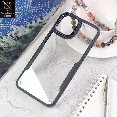 iPhone 13 Pro Cover - Black - Trendy Electroplating Shiny Camera Borders Crash Resistant Pc+Tpu Protective Case