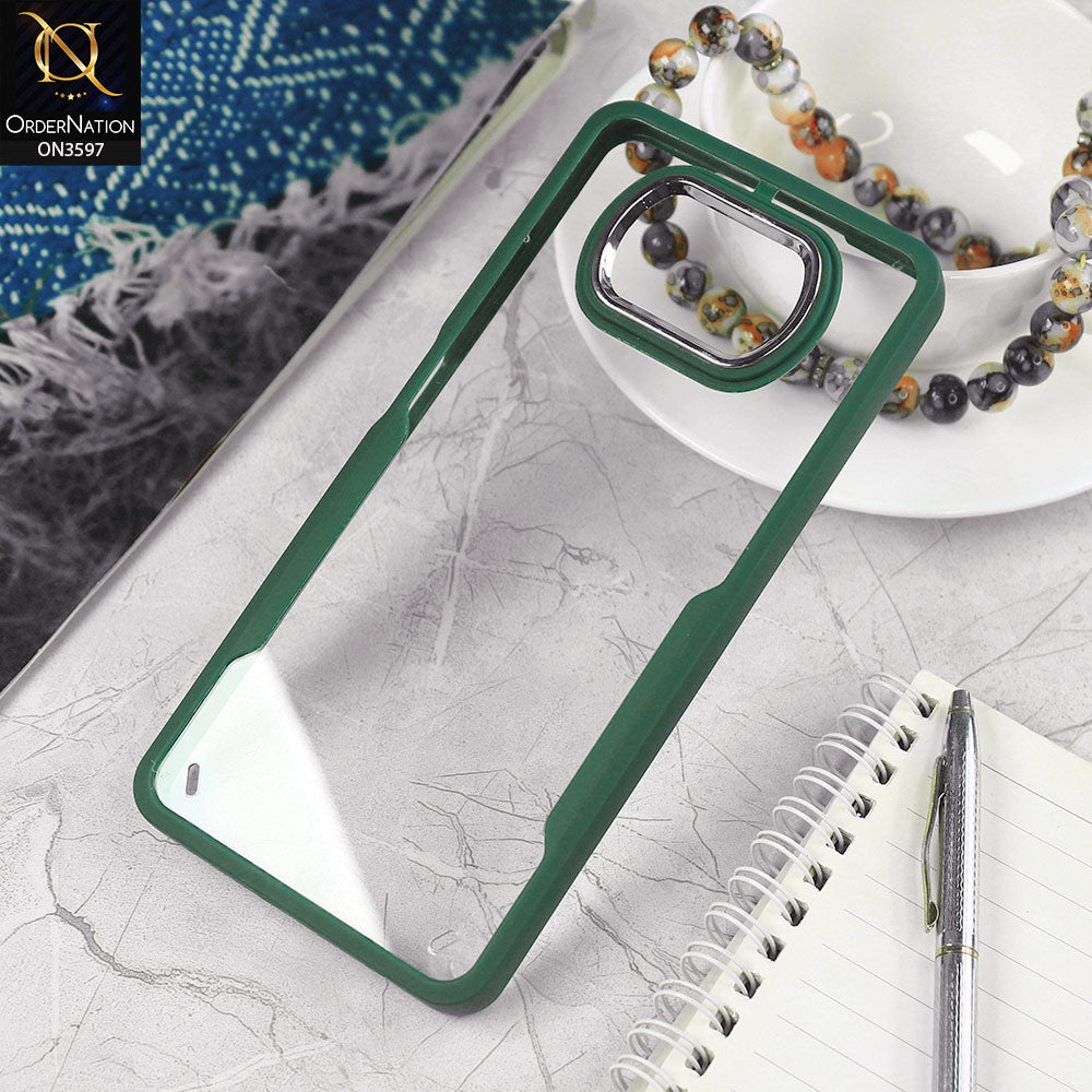 Xiaomi Poco X3 Cover - Green - Trendy Electroplating Shiny Camera Borders Crash Resistant Pc+Tpu Protective Case