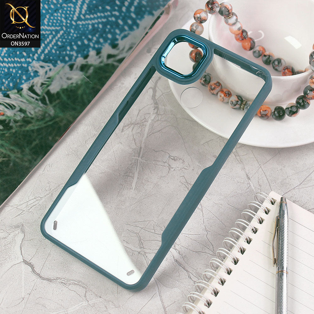 Xiaomi Redmi 10A Cover - Blue - Trendy Electroplating Shiny Camera Borders Crash Resistant Pc+Tpu Protective Case