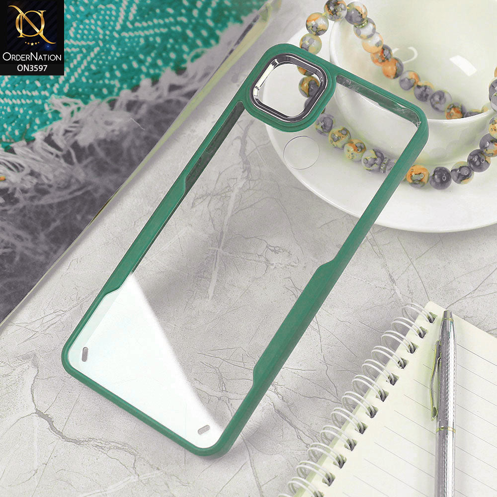 Xiaomi Redmi 10A Cover - Green - Trendy Electroplating Shiny Camera Borders Crash Resistant Pc+Tpu Protective Case