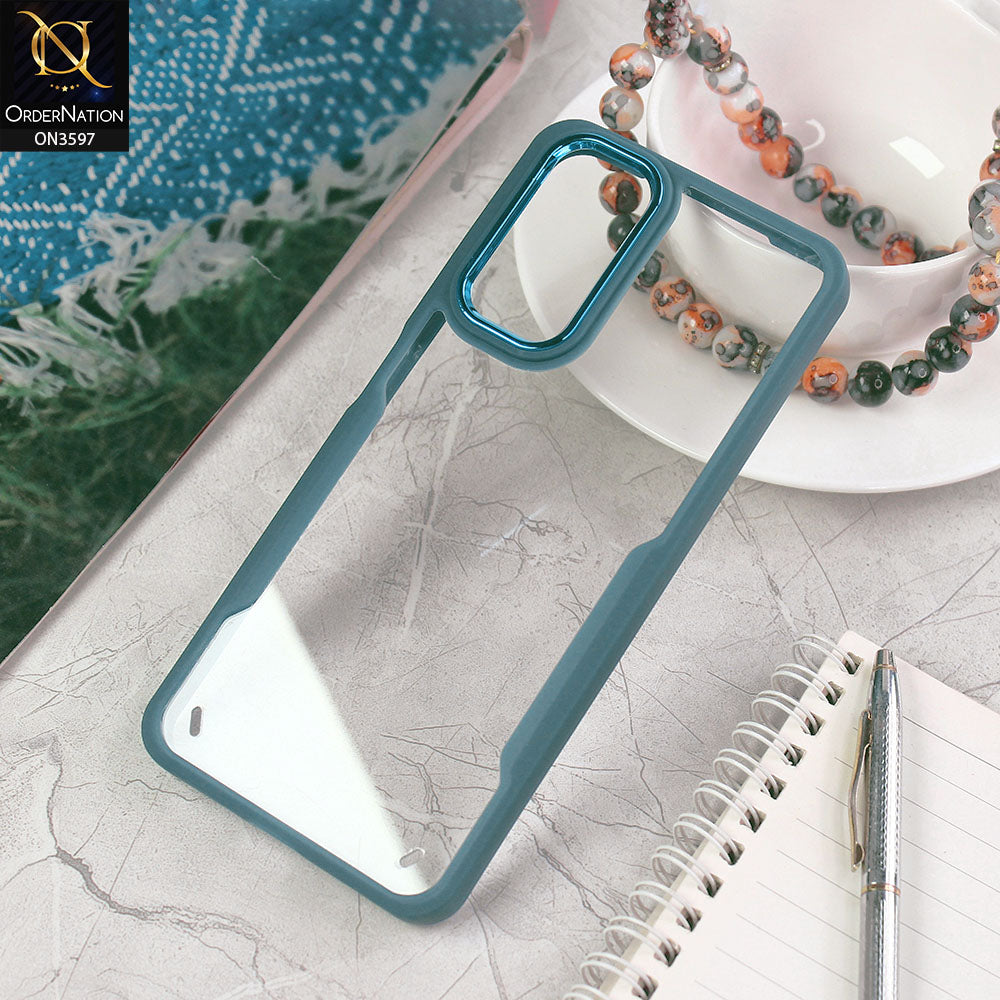 Xiaomi Redmi Note 11 Cover - Blue - Trendy Electroplating Shiny Camera Borders Crash Resistant Pc+Tpu Protective Case