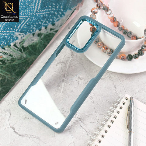 Samsung Galaxy A52s 5G Cover - Blue - Trendy Electroplating Shiny Camera Borders Crash Resistant Pc+Tpu Protective Case