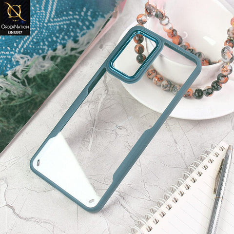 Vivo V21e Cover - Blue - Trendy Electroplating Shiny Camera Borders Crash Resistant Pc+Tpu Protective Case